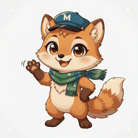 Middy the fox waving